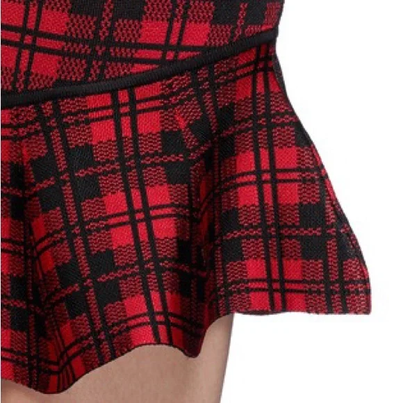 TORN BY RONNY KOBO ABIR ASYMMETRIC HEM CHECK DRESS - Picture 5 of 7